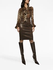 Dolce & Gabbana Blouse met luipaardprint - Bruin