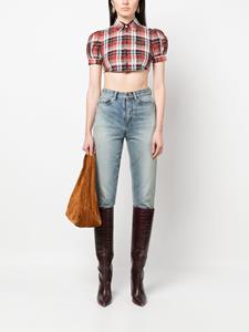 Dsquared2 checked puff-sleeve shirt - Rood