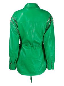 Philipp Plein Leren blouse - Groen