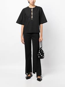 GANNI Geplooide blouse - Zwart