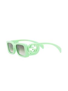 Gucci Eyewear Chaise Lounge zonnebril met rechthoekig montuur - Groen