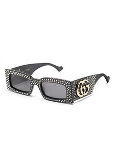 Gucci Eyewear Zonnebril met rechthoekig montuur - Zwart