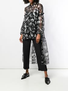 Alexander McQueen blouse met lange achterzijde en schelpenprint - Zwart