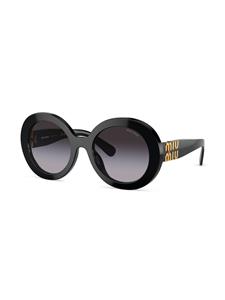Miu Miu Eyewear Zonnebril met oversized rond montuur - Zwart