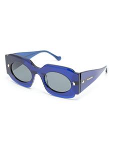 Nanushka Cathi zonnebril met vierkant montuur - Blauw