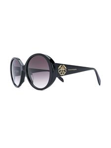 Alexander McQueen Eyewear Zonnebril met rond montuur - Zwart