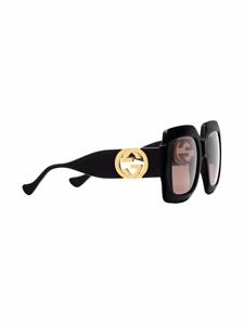 Gucci Eyewear Zonnebril met vierkant montuur - Bruin