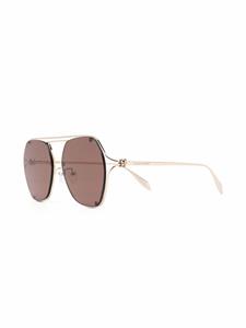 Alexander McQueen Eyewear Zonnebril met geometrisch montuur - Goud