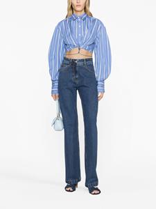 Jacquemus La Chemise Plidao katoenen blouse - Blauw