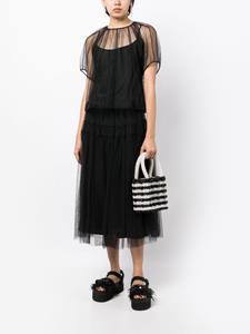 Molly Goddard Semi-doorzichtige maxi-jurk - Zwart