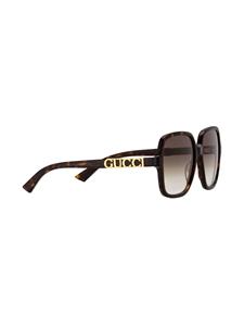 Gucci Eyewear Zonnebril met vierkant montuur - Bruin