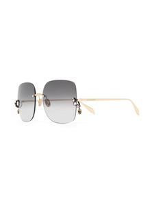 Alexander McQueen Eyewear Zonnebril met vierkant montuur - Goud