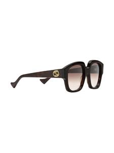 Gucci Eyewear Zonnebril met vierkant montuur - Bruin