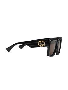 Gucci Eyewear Zonnebril met oversized montuur - Zwart