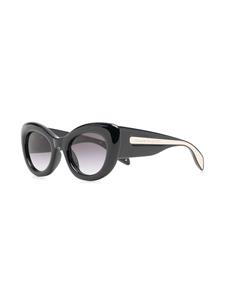 Alexander McQueen Eyewear Zonnebril met oversized rond montuur - Zwart