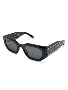 Philipp Plein logo-engraved square-frame sunglasses - Zwart