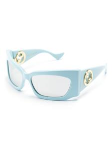 Gucci Eyewear Zonnebril met vierkant montuur - Blauw