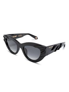 Roberto Cavalli logo-print cat eye-frame sunglasses - Zwart