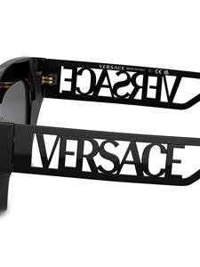 Versace Eyewear Zonnebril met rechthoekig montuur - Zwart
