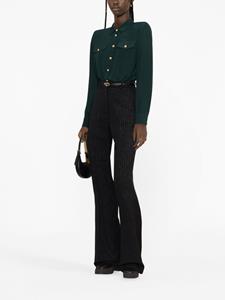 Balmain padded shoulders silk blouse - Groen