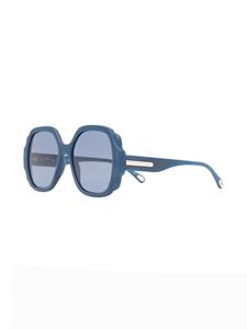 Chloé Eyewear Zonnebril met oversized montuur - Blauw