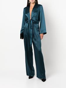 Michelle Mason Blouse met gestrikte taille - Blauw