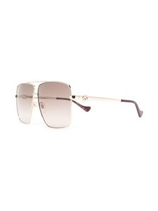 Gucci Eyewear Zonnebril met oversized vierkant montuur - Goud