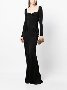 Saint Laurent Maxi-jurk met lange mouwen - Zwart
