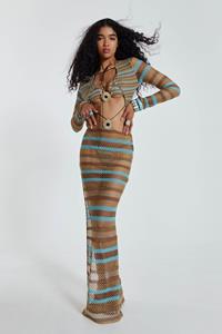 Jaded London Allure Stripe Knitted Maxi Dress