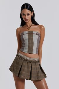 Jaded London Demi Panelled Check Corset Top