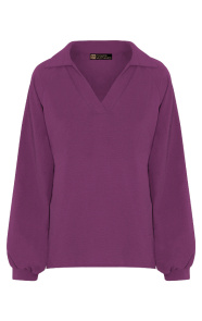 The Musthaves V-Hals Blouse Rome Dark Purple