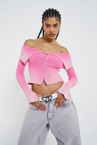 Jaded London Candy Pink Tribeca Knitted Top