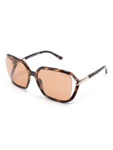 TOM FORD Eyewear tortoiseshell oversize-frame sunglasses - Bruin