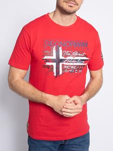 Geographical norway T-shirt in rood voor Heren