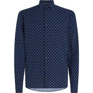 Tommy Hilfiger TAILORED Businesshemd CL-W SEERSUCKER PRINT RF SHIRT mit Tommy Hilfiger Logostickerei