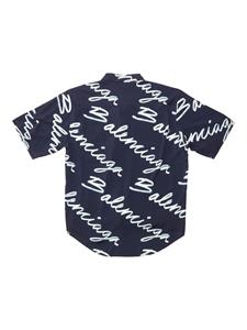 Balenciaga Overhemd met logoprint - Blauw