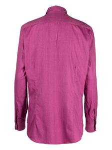 Mazzarelli Overhemd met uitgesneden kraag - Roze