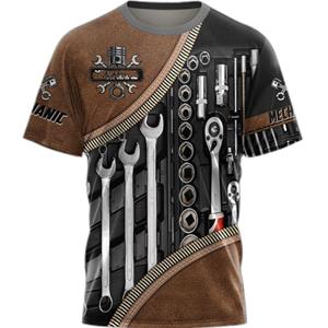 3DT-ShirtsZZ 2023 Zomer Mode Heren T-shirt gepersonaliseerde naam Monteur 3D All Over Geprinte Tops Unisex Tshirts Street Casual Sport T-shirt