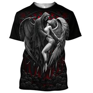 ETST WENDY 005 Reaper Skull Angel And Demon 3D Printed All Over Men's T-shirts Summer Fashion Harajuku Short Sleeve Shirts Unisex Tops Tee