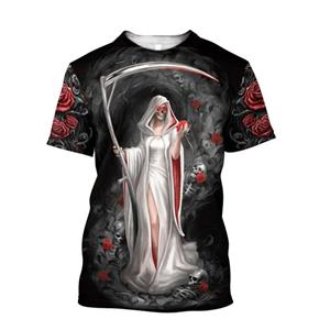 ETST WENDY 005 Skull Girl And Rose 3D All Over Printed Men t shirt Summer style Casual short sleeve Tee shirts Unisex street Cool Tshirt