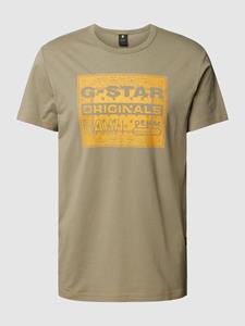G-Star Raw T-shirt van katoen met labeldetail, model 'Bandana'