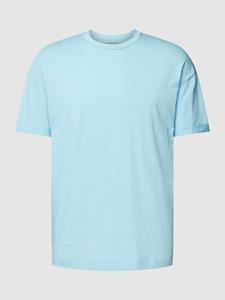 Drykorn T-shirt met geribde ronde hals, model 'THILO'