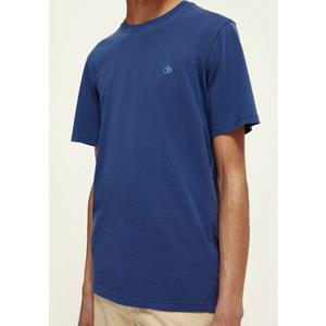 Scotch & Soda Rundhalsshirt Garment-dye logo regular-fit T-shirt mit kleiner Logo-Stickerei auf der Brust