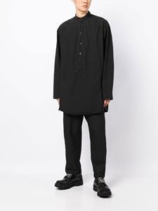 Nicolas Andreas Taralis Overhemd met bandkraag - Zwart