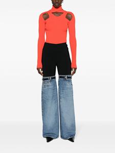 Coperni cut-out ribbed-knit top - Rood