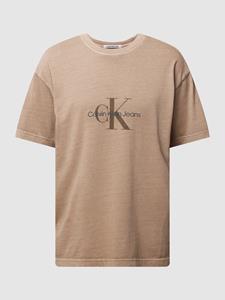 Calvin Klein Jeans T-shirt met extra brede schouders, model 'MONOLOGO'