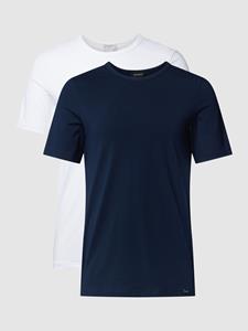Hanro T-shirt met labeldetail in een set van 2 stuks, model 'Cotton Essentials'