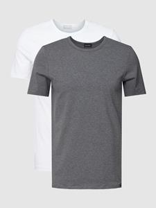 Hanro T-shirt met labeldetail in een set van 2 stuks, model 'Cotton Essentials'