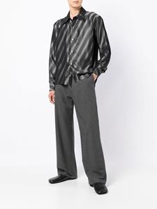 Sulvam Overhemd met diagonale streep - Zwart