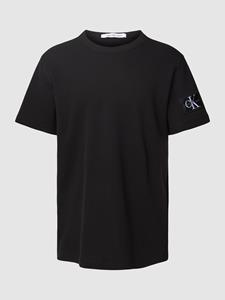 Calvin Klein Jeans T-shirt van katoen met structuurmotief, model 'WAFFLE'